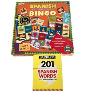 Spanish Vocabulary Bingo Game + Barron's 201 Spanish Words Set (READ)